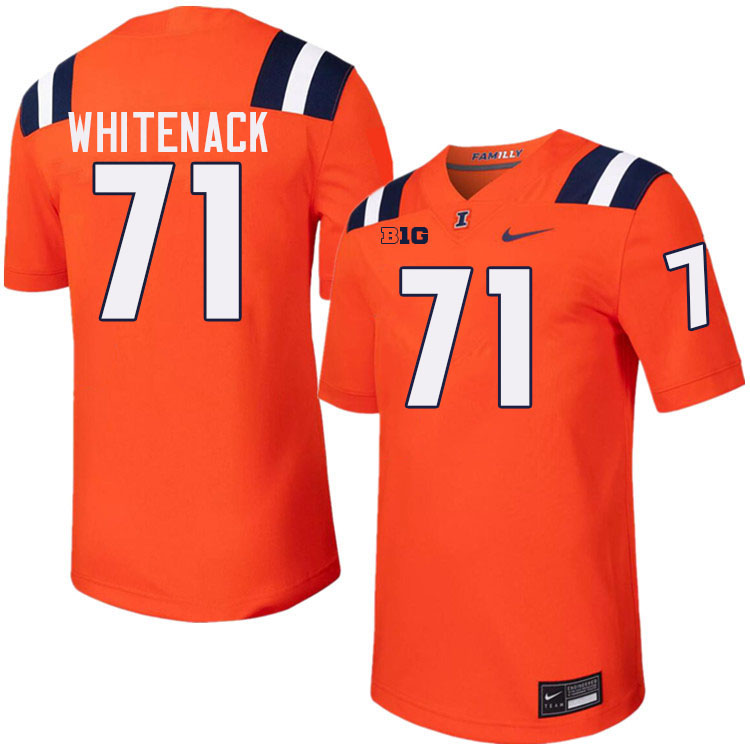 Men #71 Hunter Whitenack Illinois Fighting Illini College Football Jerseys Stitched-Orange